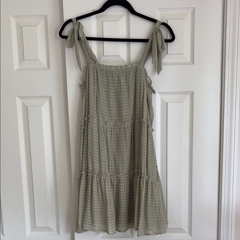 Altar'd State Sage Green Textured Dress